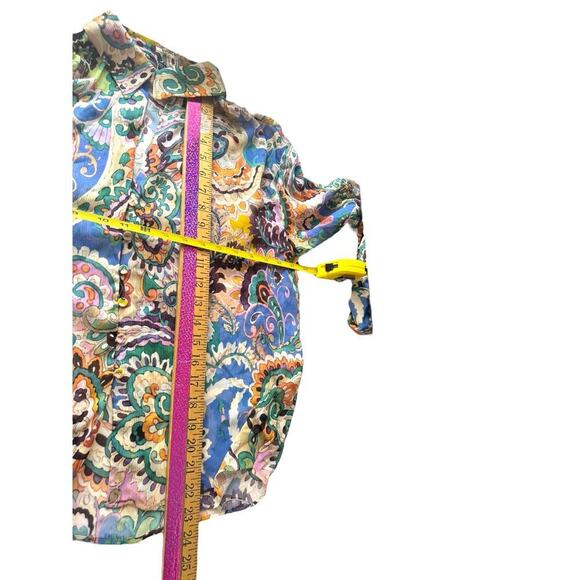 ZARA Women’s Paisley Print Sheer Blouse Collared Long Sl Shirt | Sm Boho Retro - Picture 6 of 6
